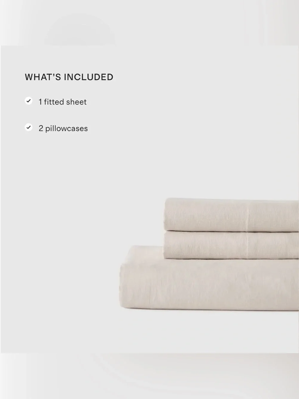 NWT Quince European Linen 3 Pc Fitted Sheet Set, King (Mist)